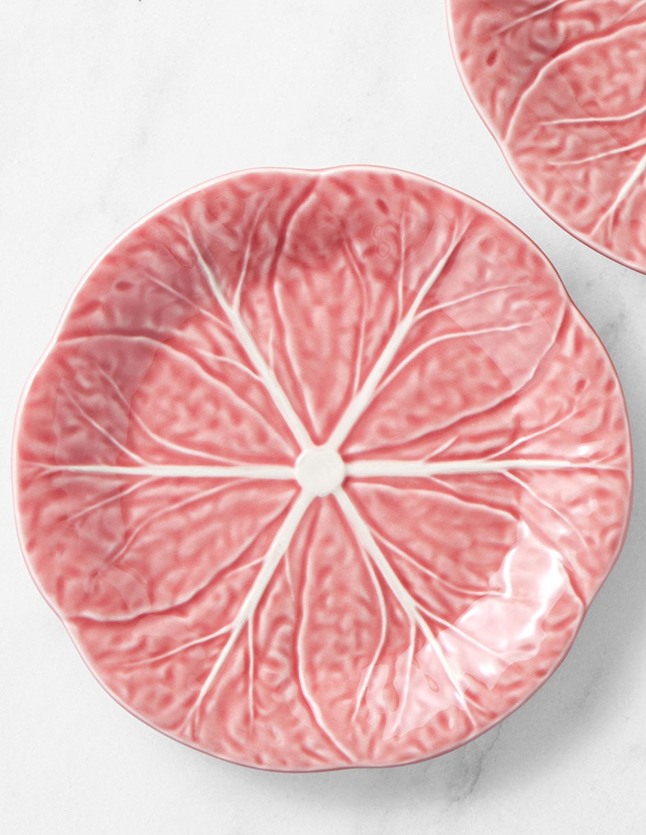 Set platos ensalada bordallo pinheiro cabbage de cerámica 4 piezas