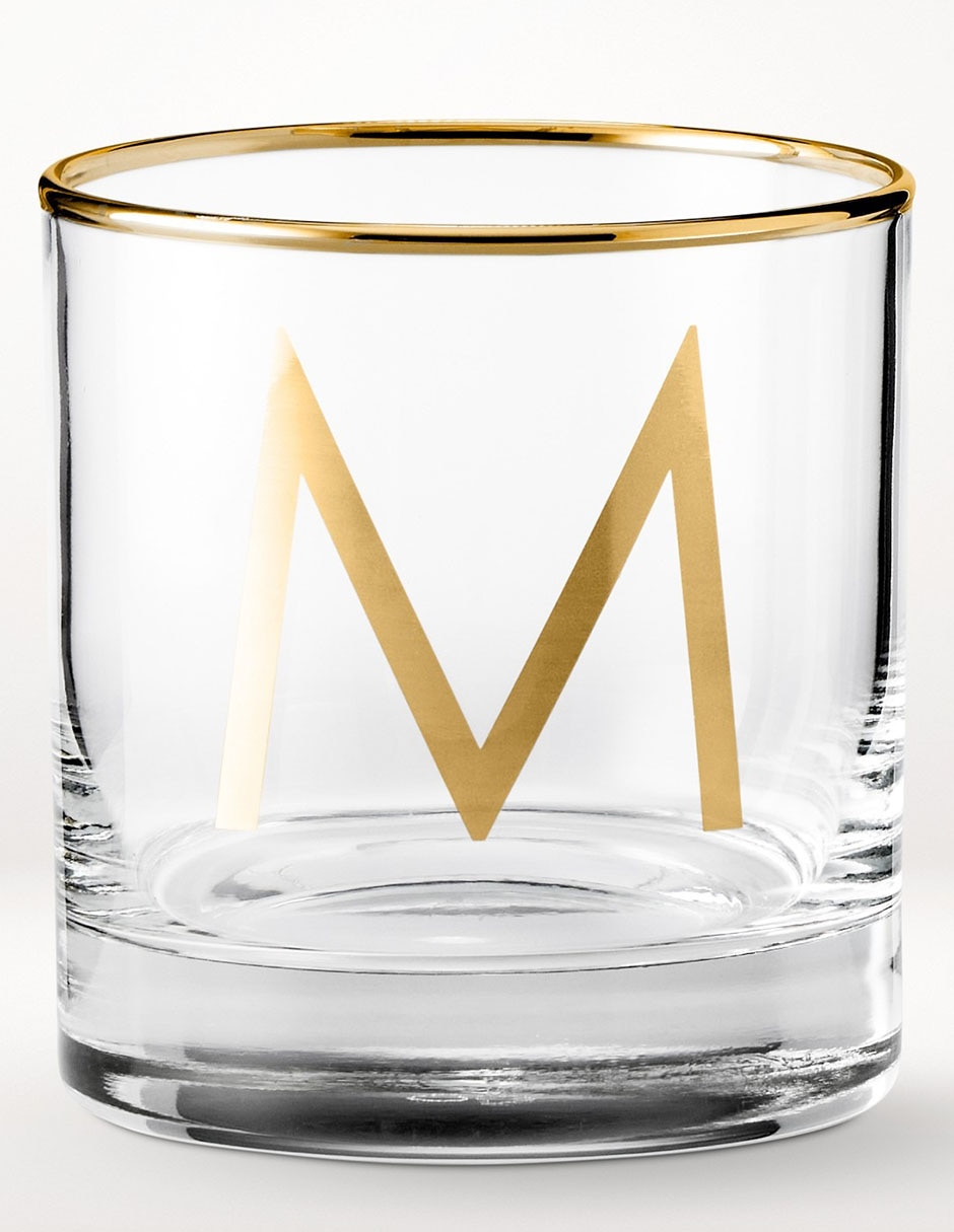Vaso cocktail Monogram M de vidrio 1