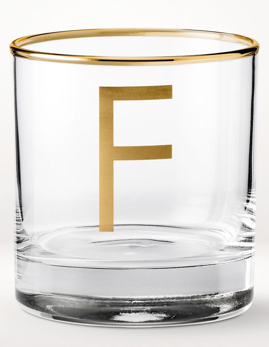 Vaso cocktail Monogram F de vidrio 1
