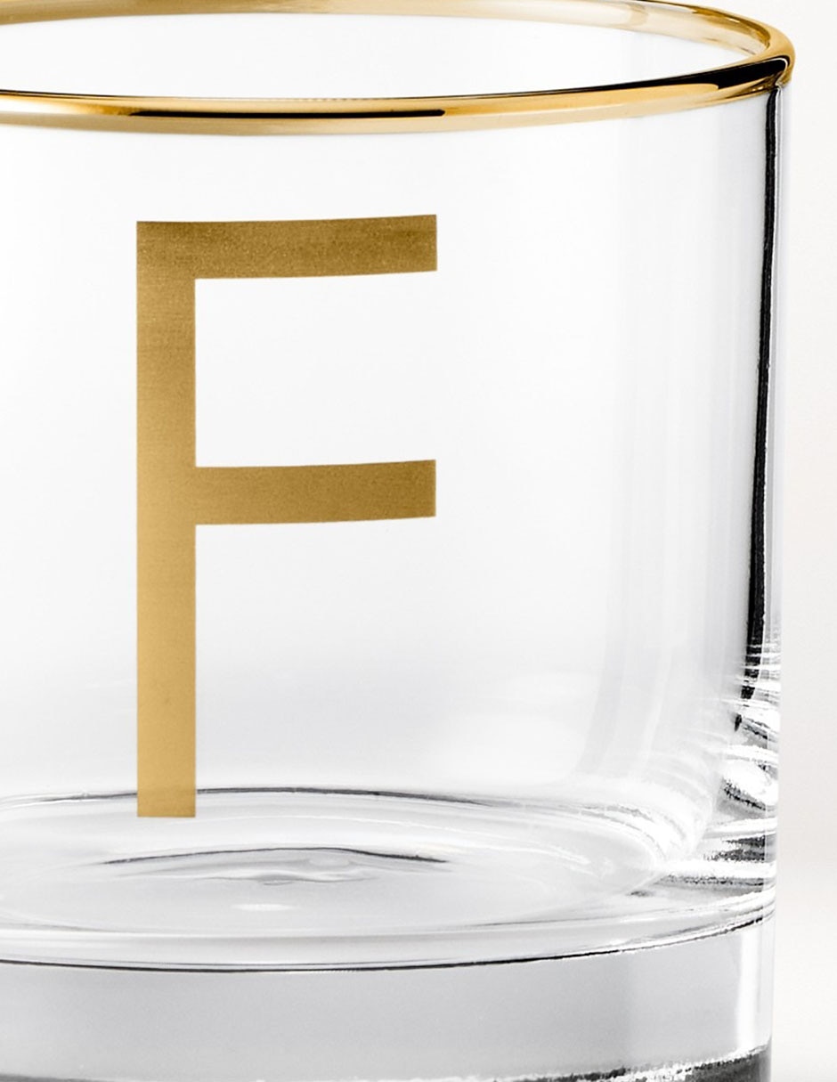 Vaso cocktail Monogram F de vidrio 3