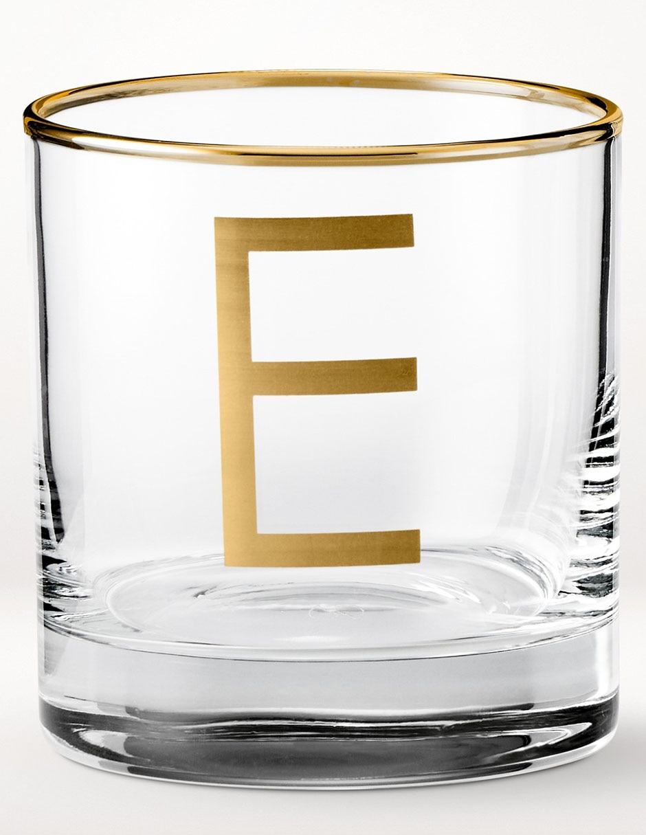 Vaso cocktail Monogram E de vidrio 1