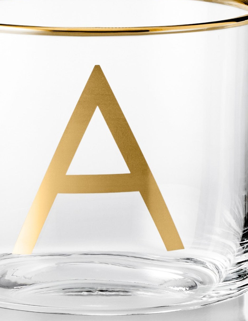 Vaso cocktail Monogram A de vidrio