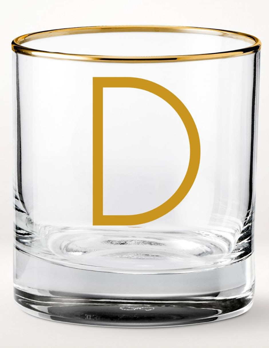 Vaso cocktail Monogram D de vidrio 1