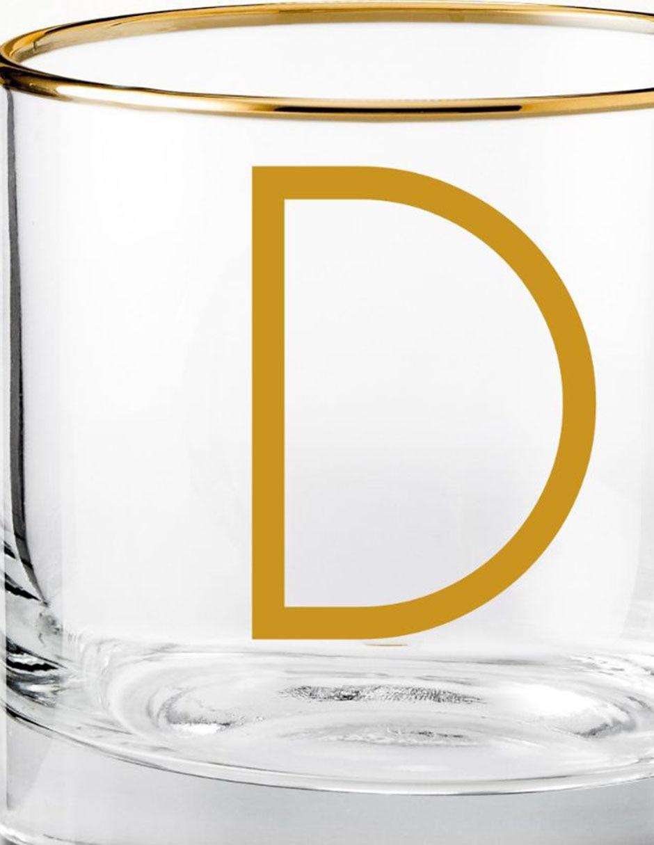 Vaso cocktail Monogram D de vidrio 3