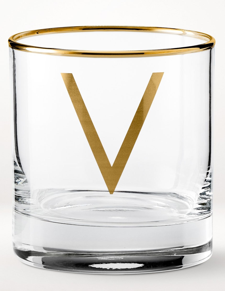 Vaso cocktail Monogram V de vidrio 1