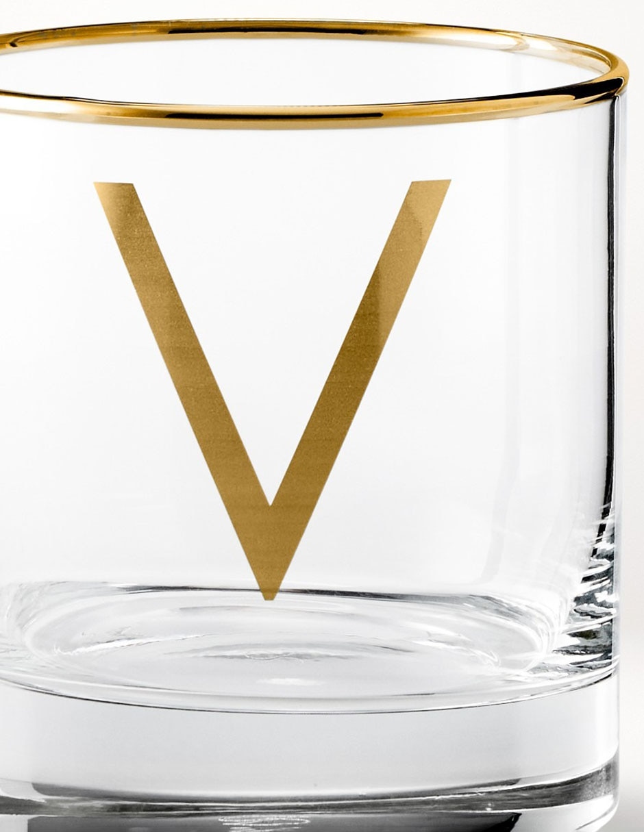 Vaso cocktail Monogram V de vidrio 3