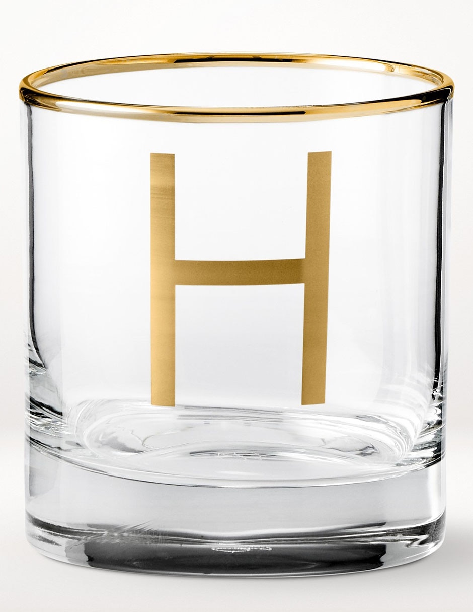 Vaso cocktail Monogram H de vidrio 1