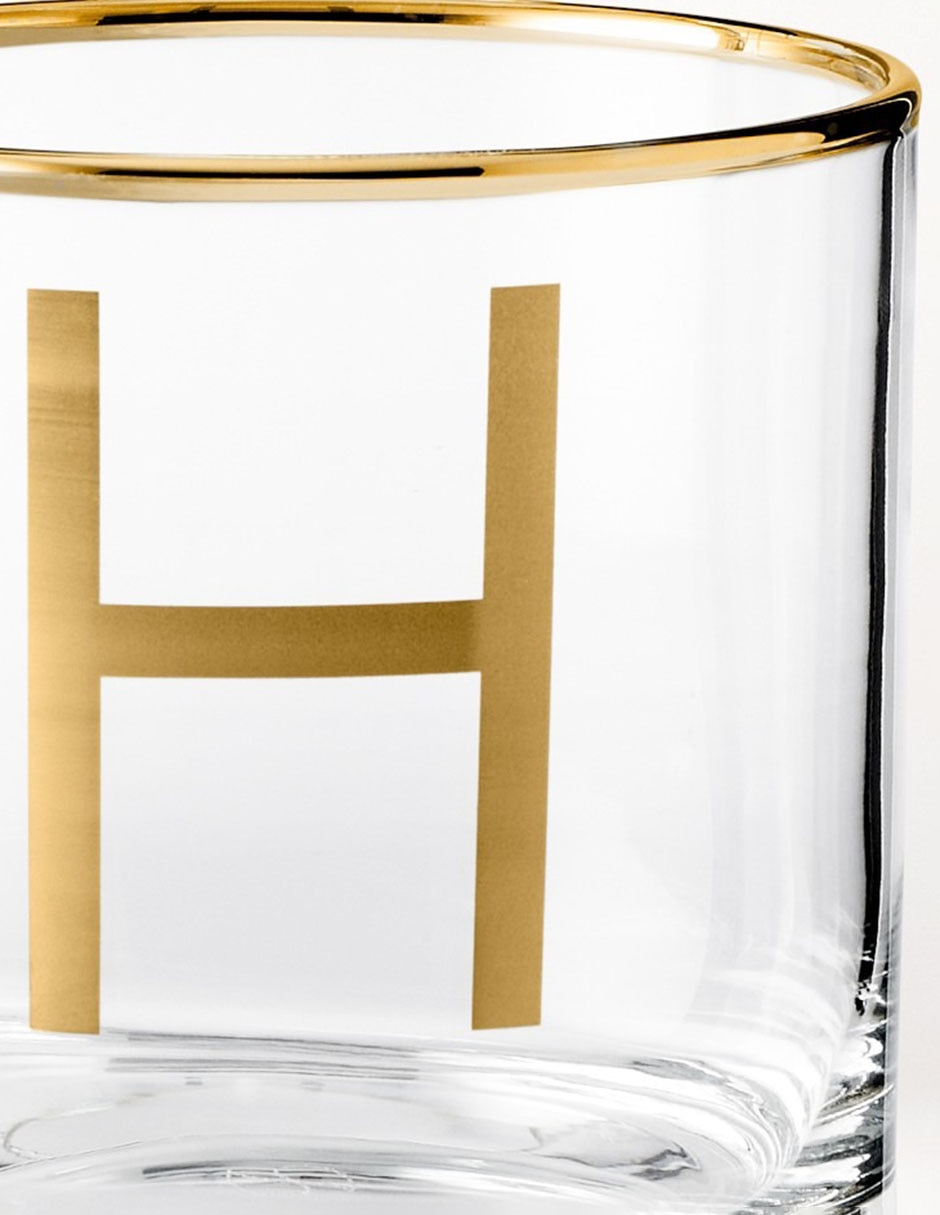 Vaso cocktail Monogram H de vidrio 3