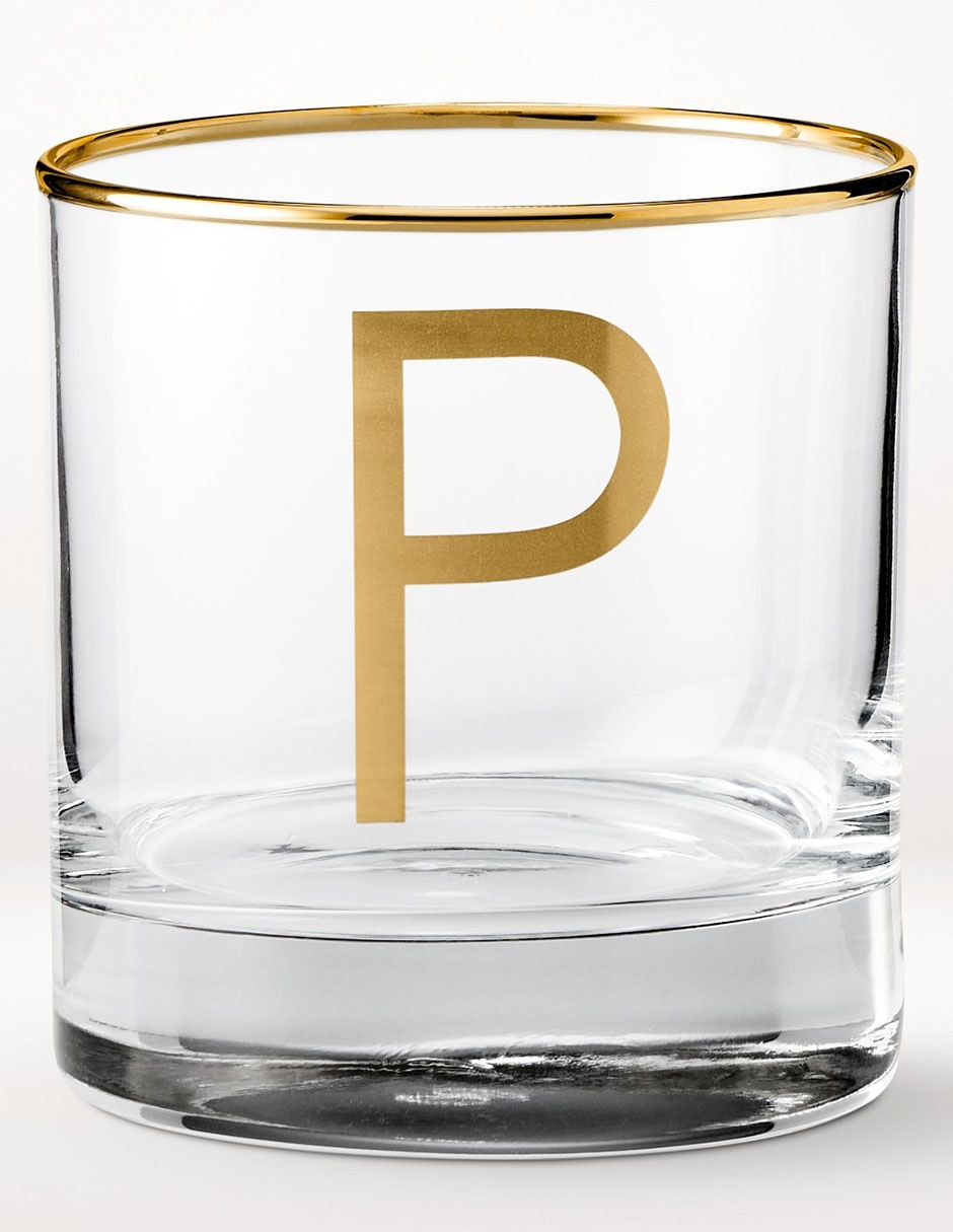 Vaso cocktail Monogram P de vidrio 1