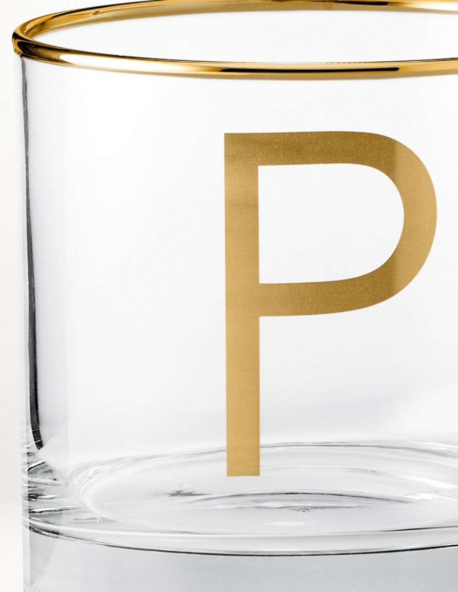 Vaso cocktail Monogram P de vidrio Vaso cocktail Monogram P de vidrio