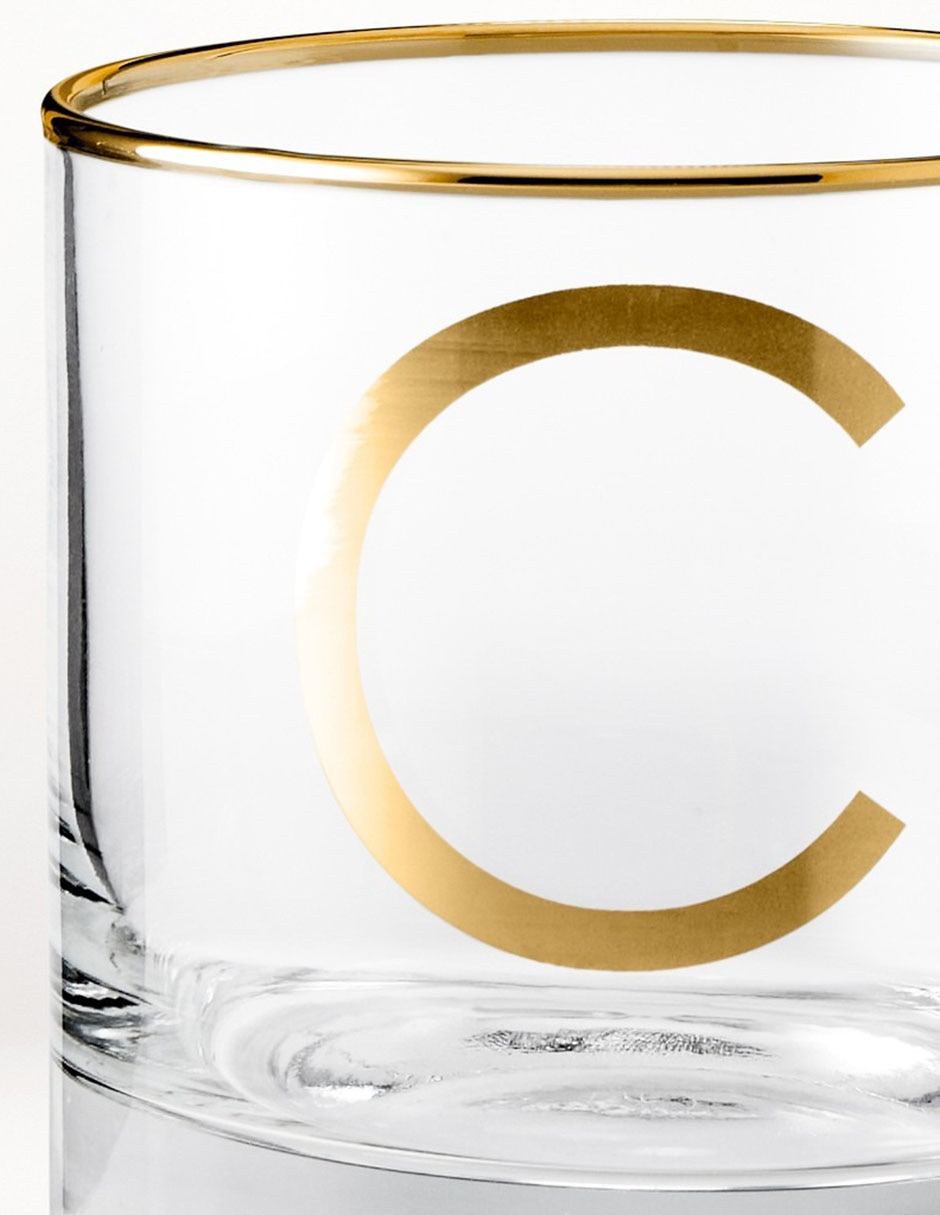 Vaso cocktail Monogram C de vidrio 3