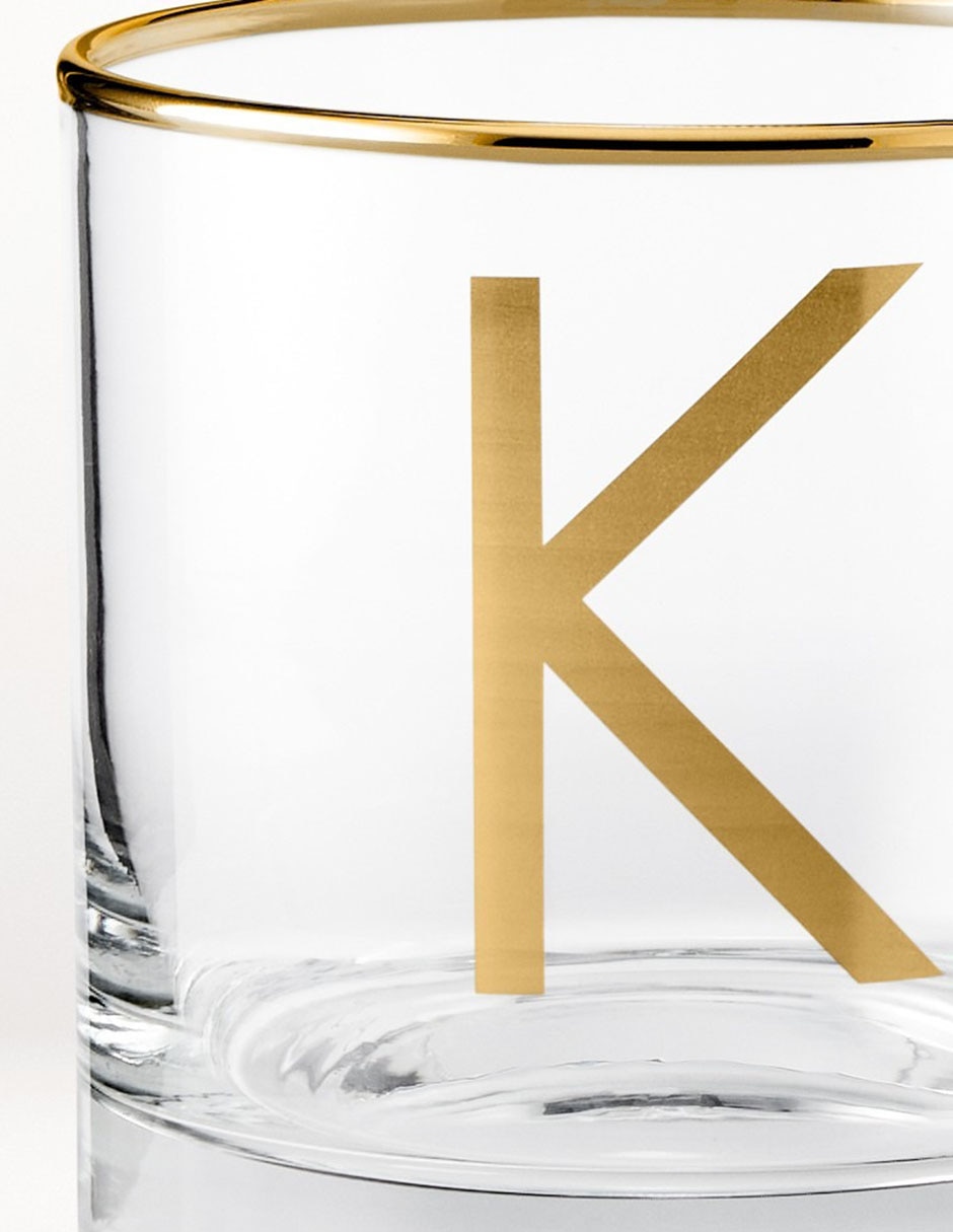 Vaso cocktail Monogram K de vidrio 3