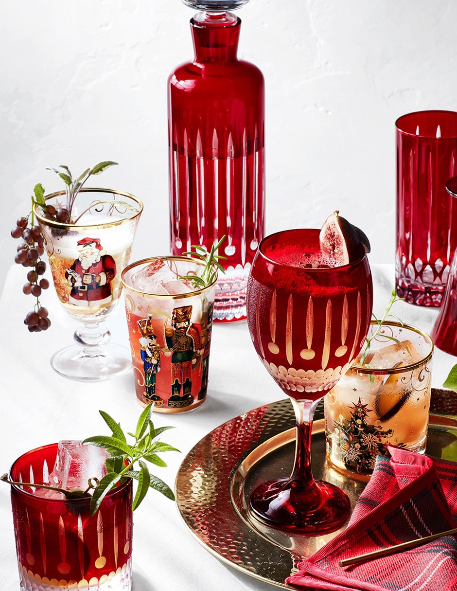 Set vasos navideños para agua Twas Nutcracker de vidrio con 4 piezas 4