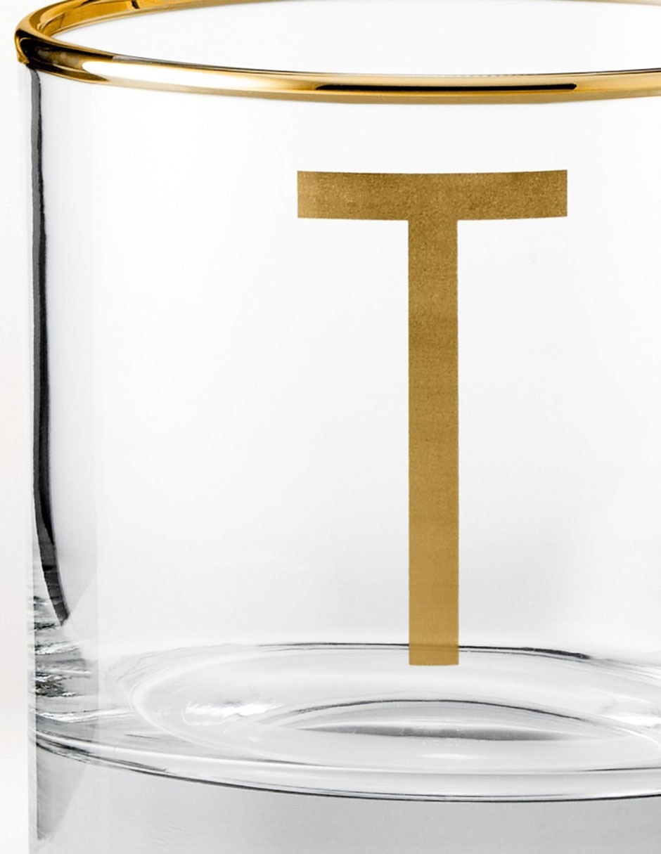 Vaso cocktail Monogram T de vidrio 3