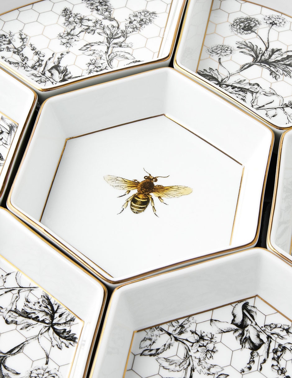 Charola giratoria Honey Comb de madera 2