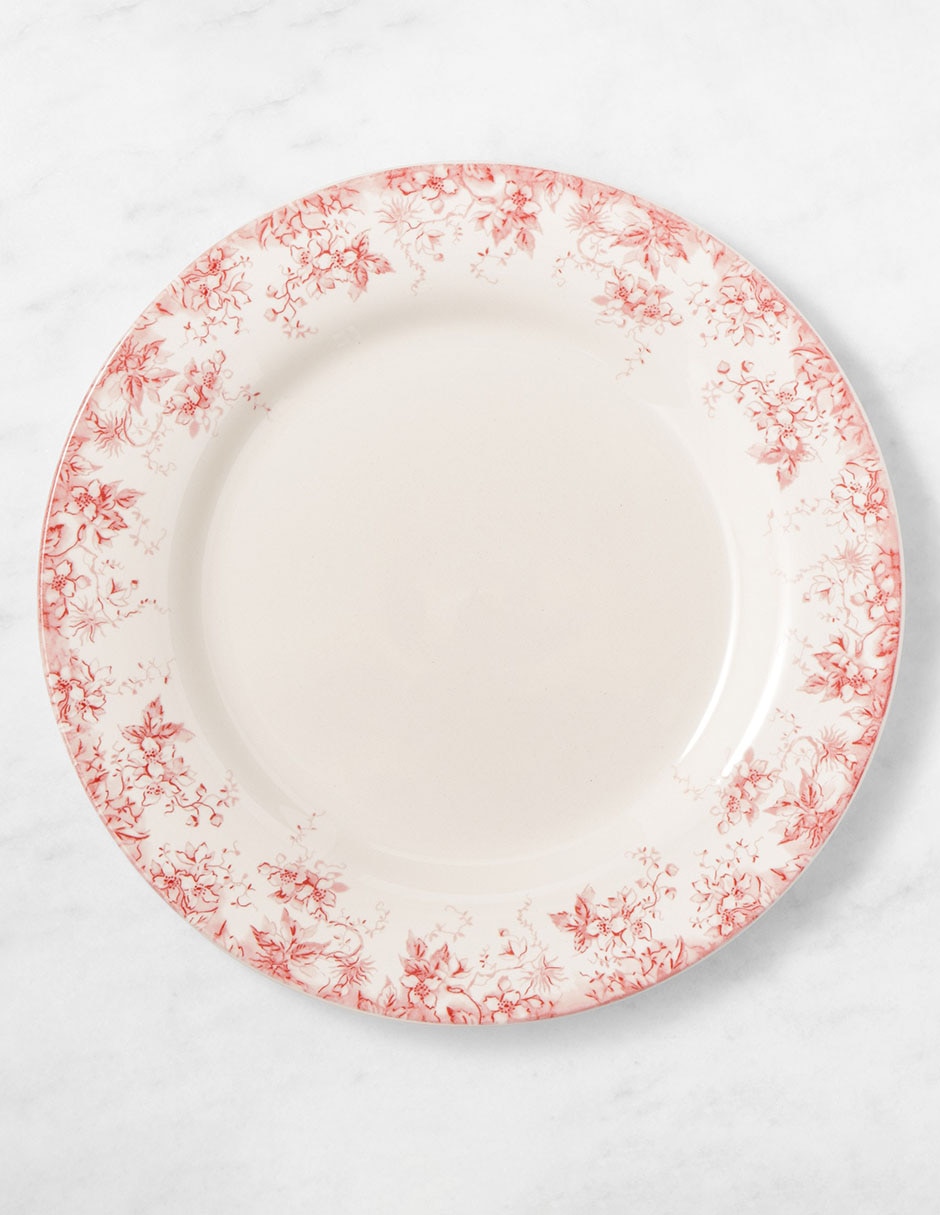 Set platos trinche English Floral de cerámica 4 piezas