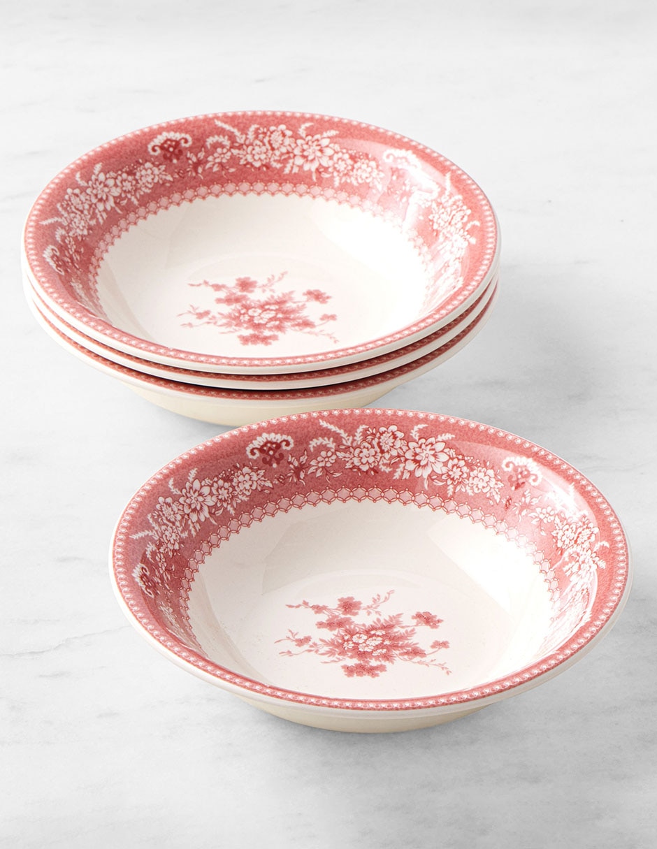 Set bowl English Floral 4 piezas de porcelana