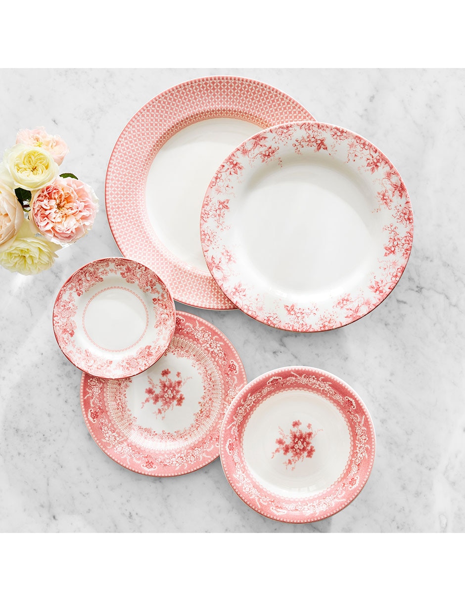 Set bowl English Floral 4 piezas de porcelana