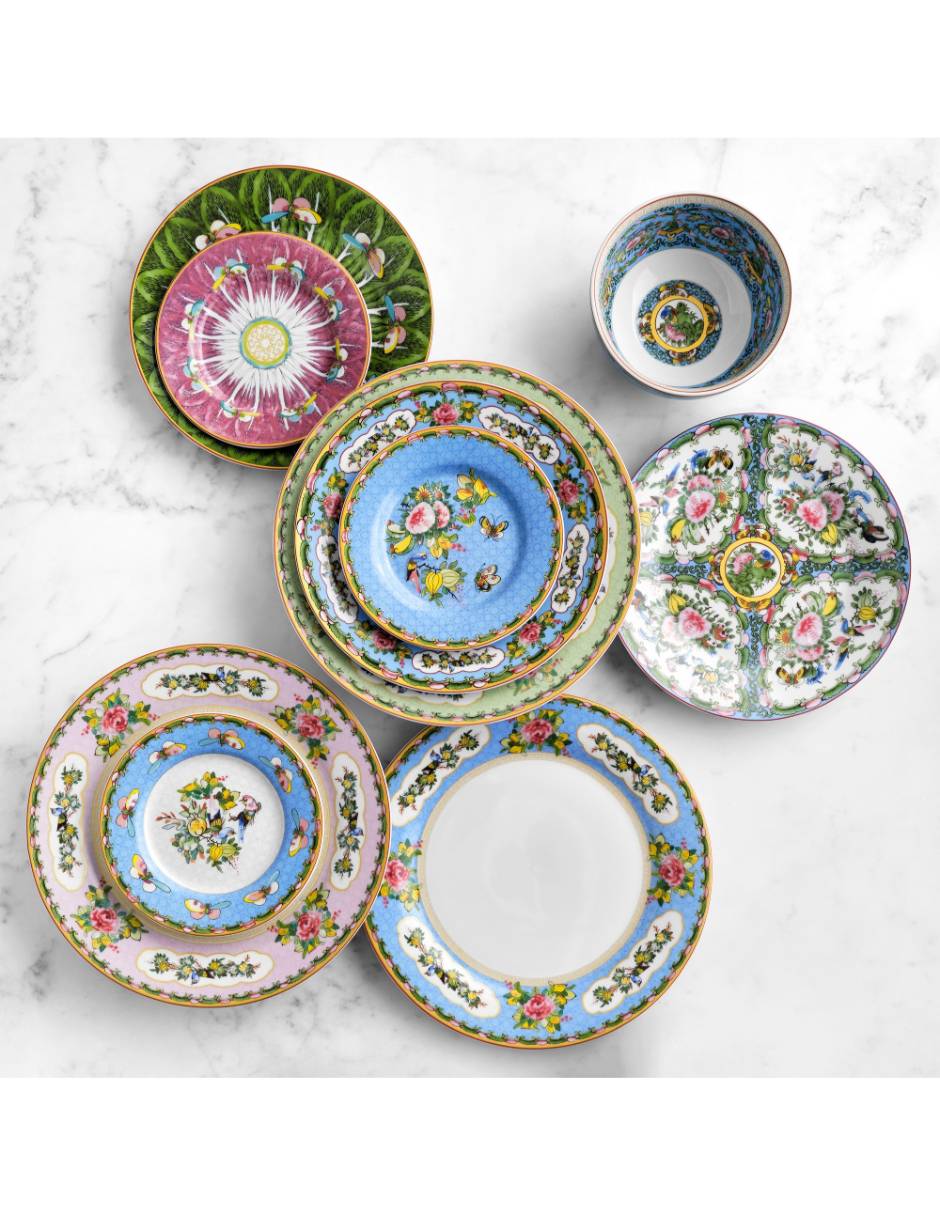 Set platos ensalada Rose de porcelana 4 piezas 3