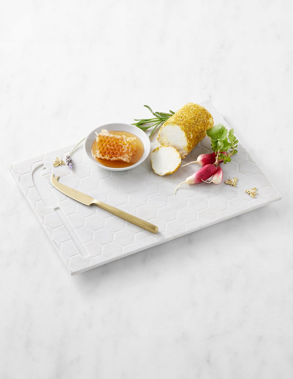 Set tabla para queso Honeycomb de mármol 1
