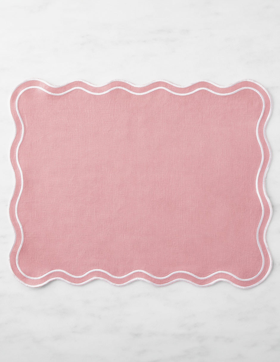 Set mantel rectangular de lino Aerin