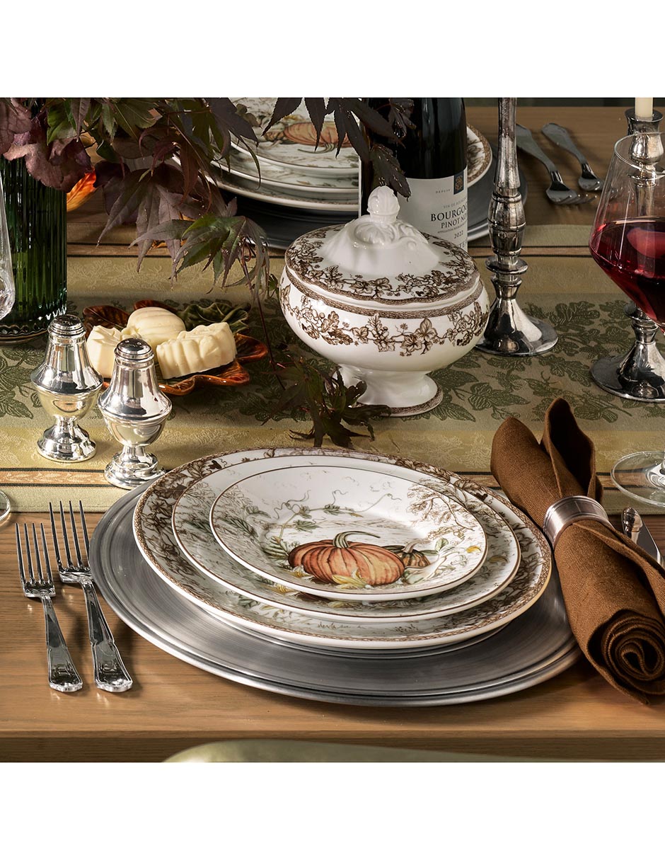 Set platos trinche Plymouth Pumpkin de porcelana 4 piezas Set platos trinche Plymouth Pumpkin de porcelana 4 piezas