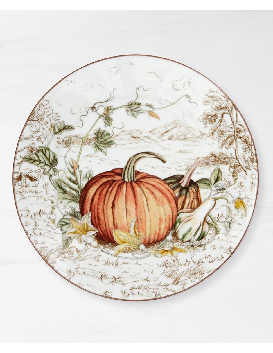 Set platos ensalada Día de Gracias de porcelana 4 piezas 1