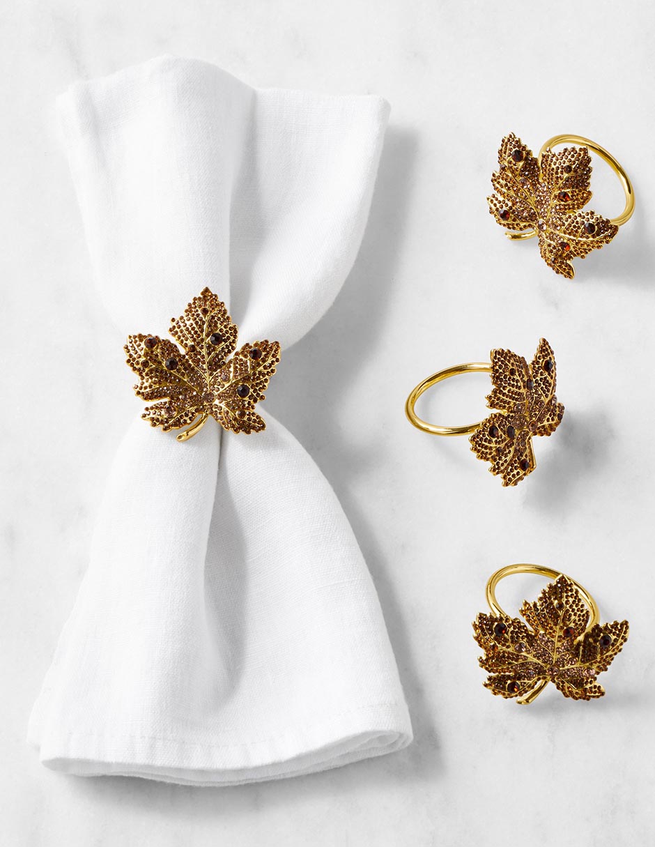 Set aro servilleta Jeweled Leaf 2