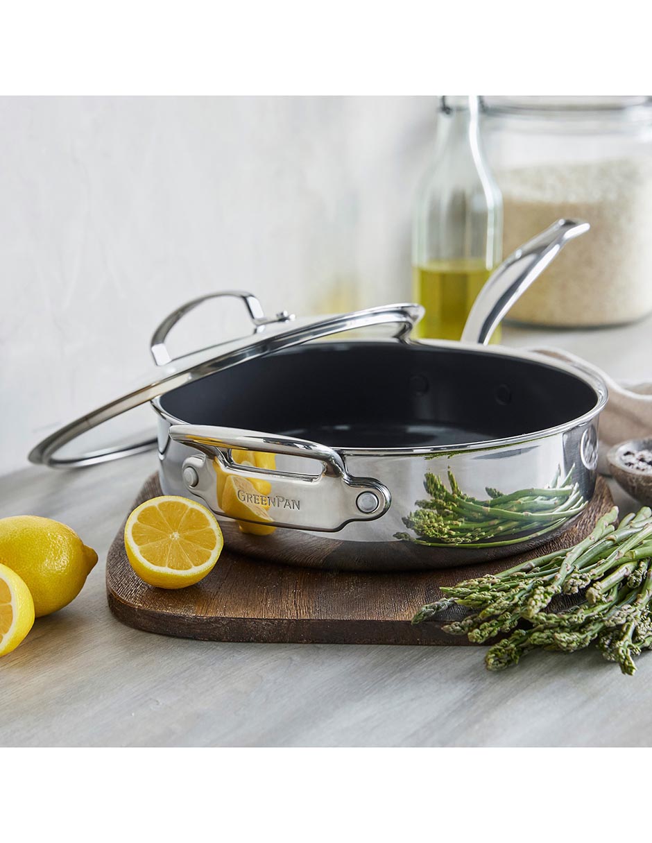 Sartén con tapa GreenPan Premiere Max de aluminio
