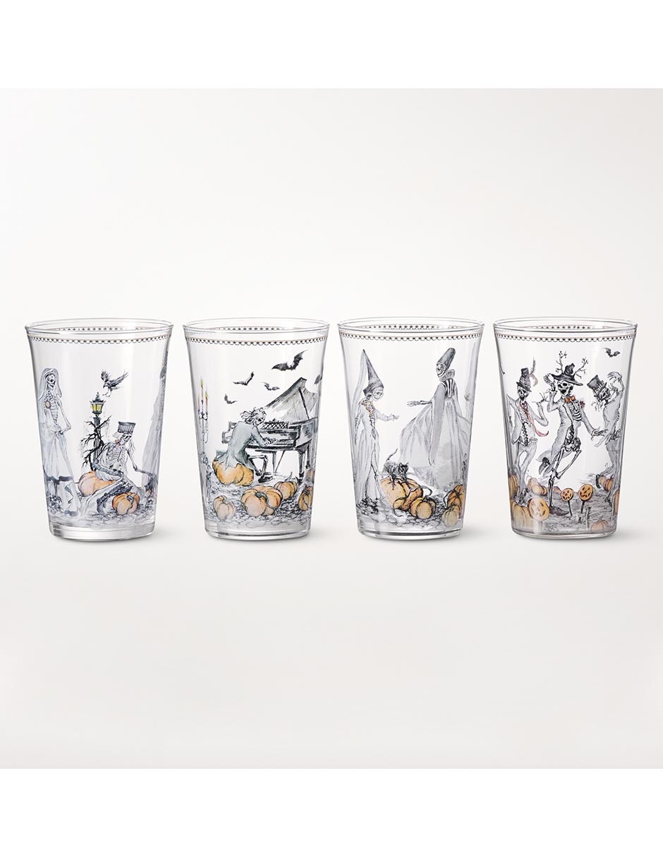 Set de vasos cocktail Haunted Hosts de vidrio con 4 piezas