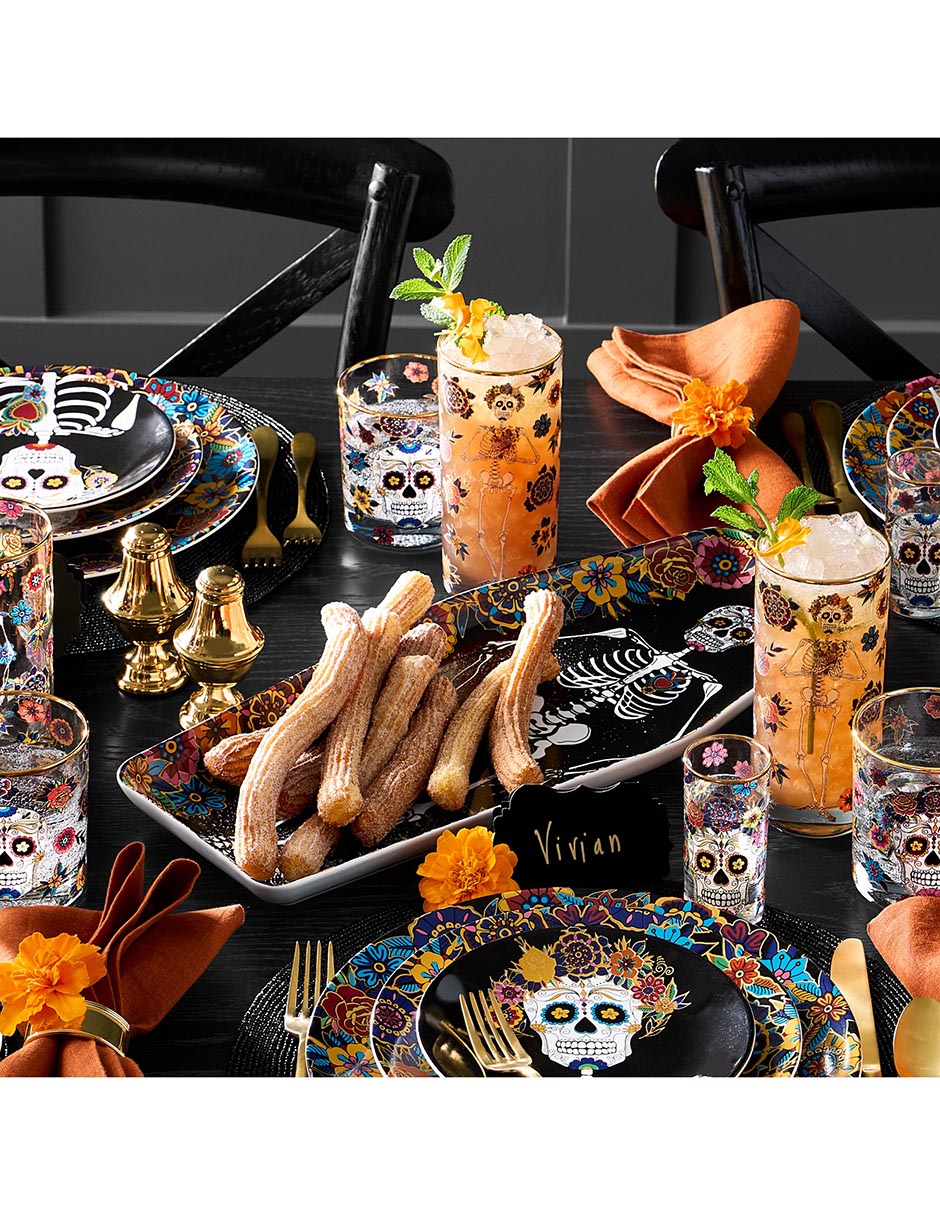 Platón Día de Muertos de cerámica