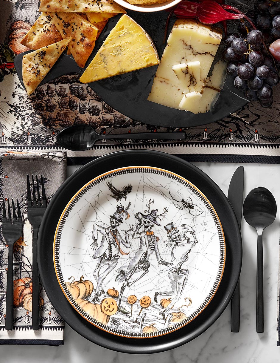 Set platos ensalada Haunted Hosts de porcelana 4 piezas 3