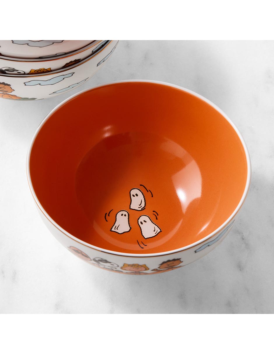 Set bowl PeanutsThe Great Pumpkin 4 piezas de porcelana 6