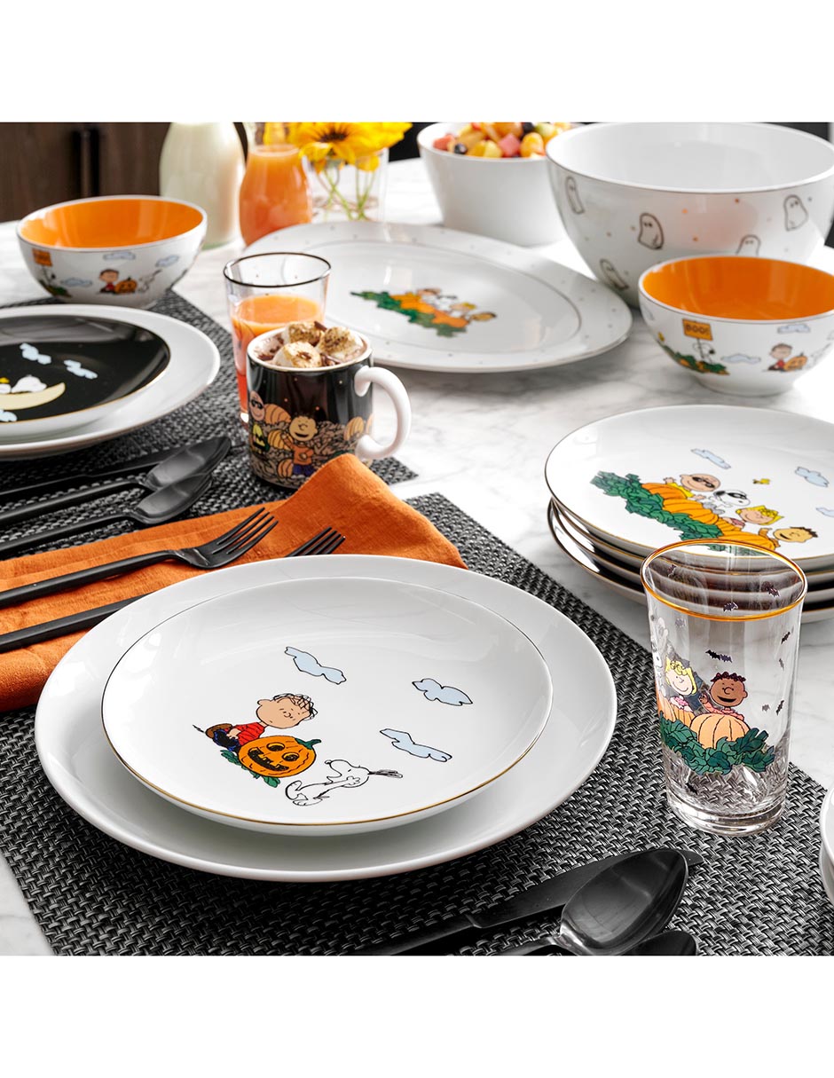 Set platos botana halloween de porcelana 4 piezas 6