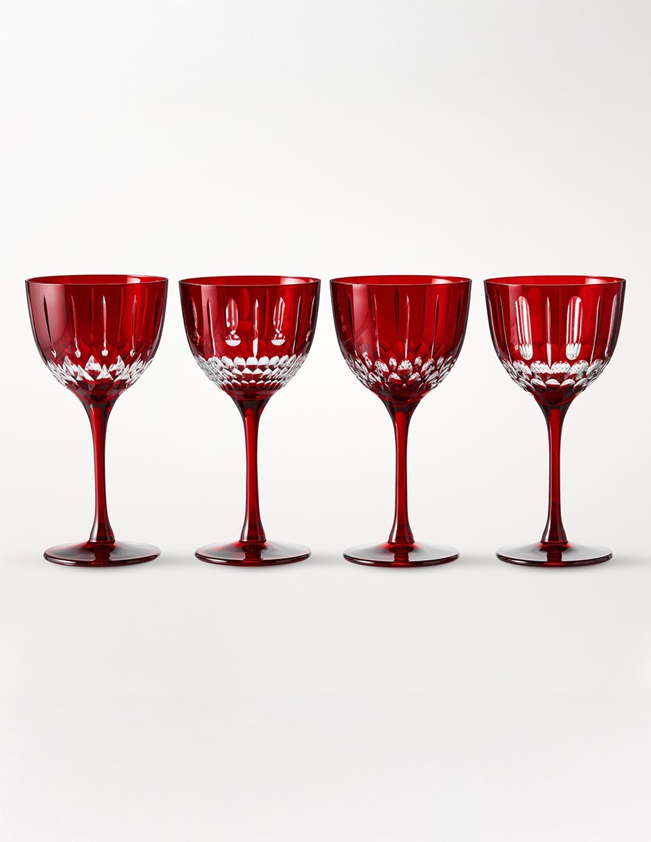 Set de copas para vino Wilshire de cristal 4 piezas