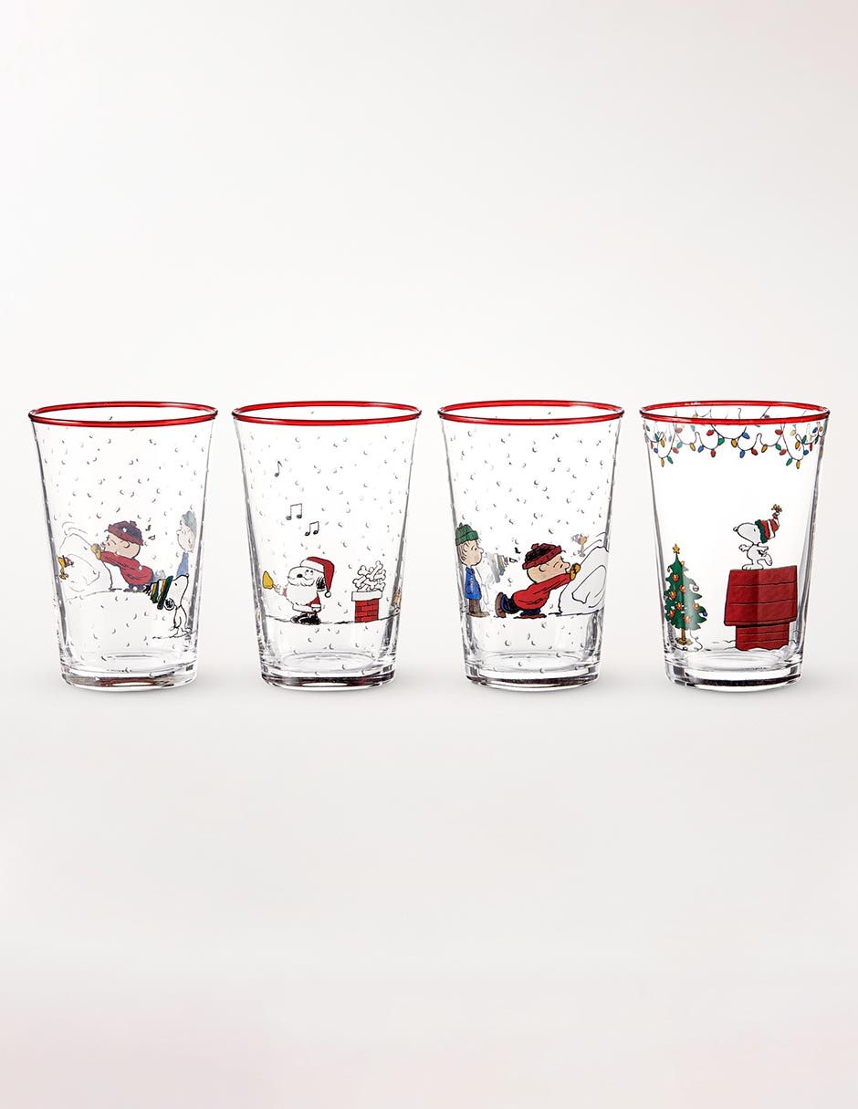 Set de vasos highball Peanuts Charlie Brown de vidrio con 4 piezas