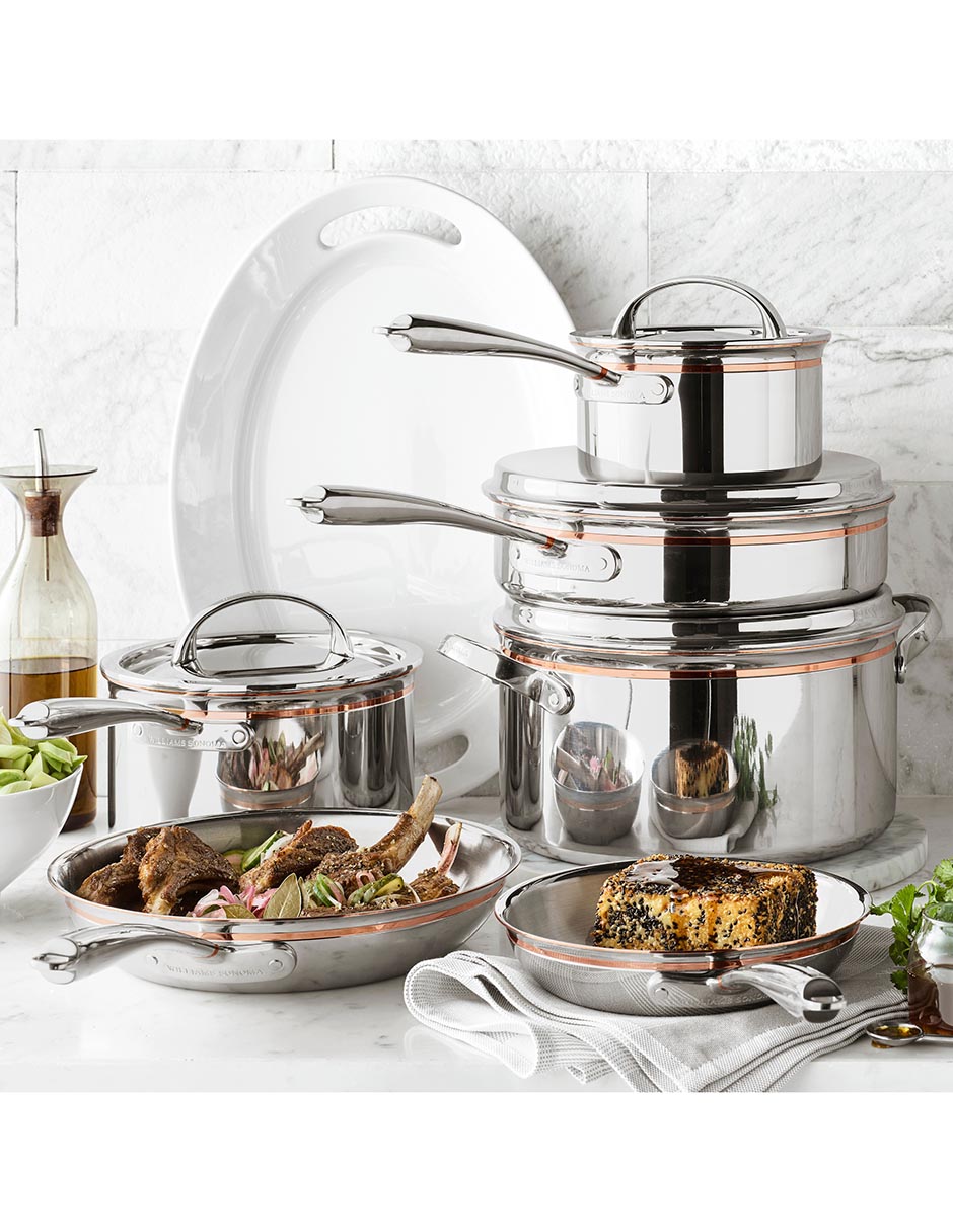 Batería de cocina Thermo-Clad de acero inoxidable 10 piezas 16