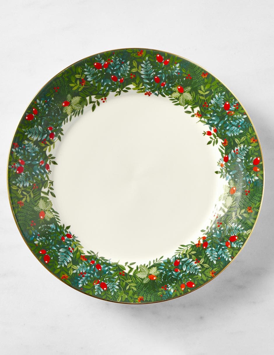 Set platos trinche Christmas Forest de porcelana 4 piezas 5