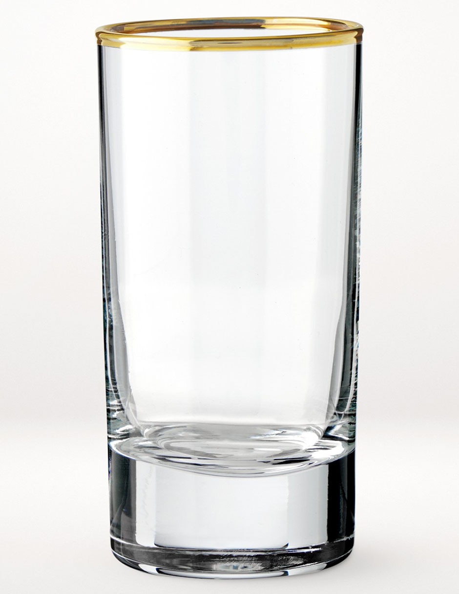 Vaso tequilero Gold Rim de vidrio Vaso tequilero Gold Rim de vidrio