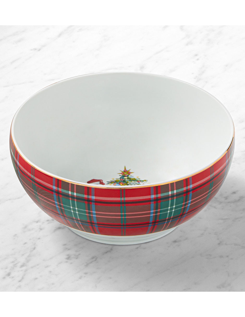 Ensaladera navideña Tartán de porcelana