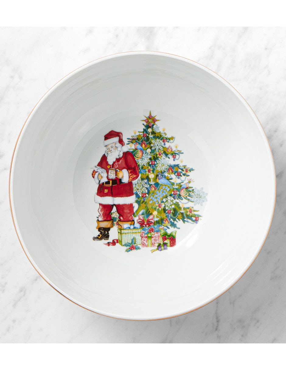 Ensaladera navideña Tartán de porcelana 2