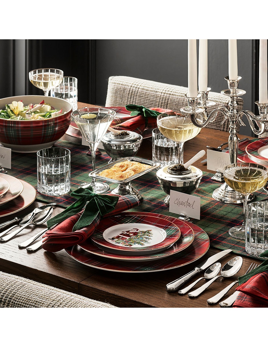 Ensaladera navideña Tartán de porcelana 4
