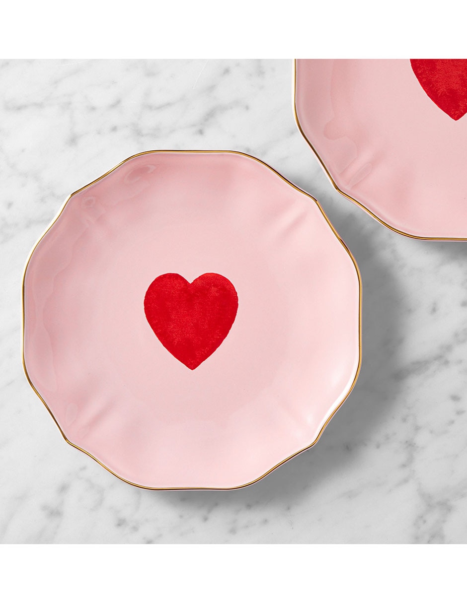 Set de plato para postre Sweetheart de porcelana 4 piezas