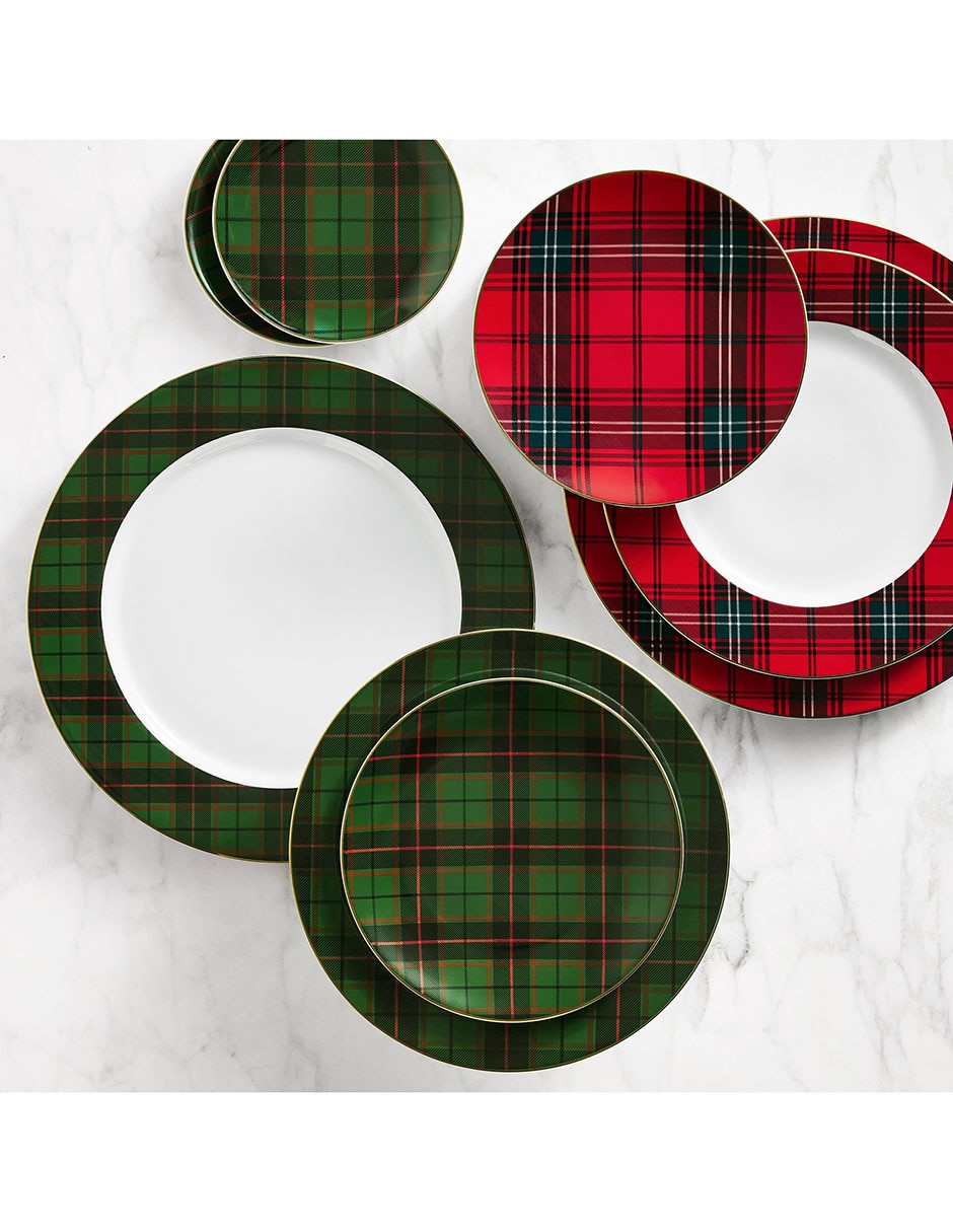 Plato trinche Tartan de porcelana 2