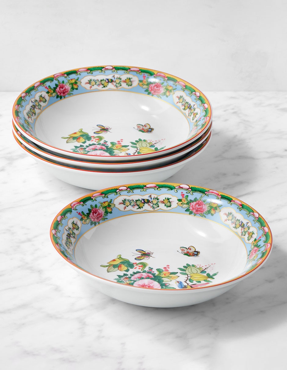 Set bowl Famille Rose 4 piezas de porcelana Set bowl Famille Rose 4 piezas de porcelana