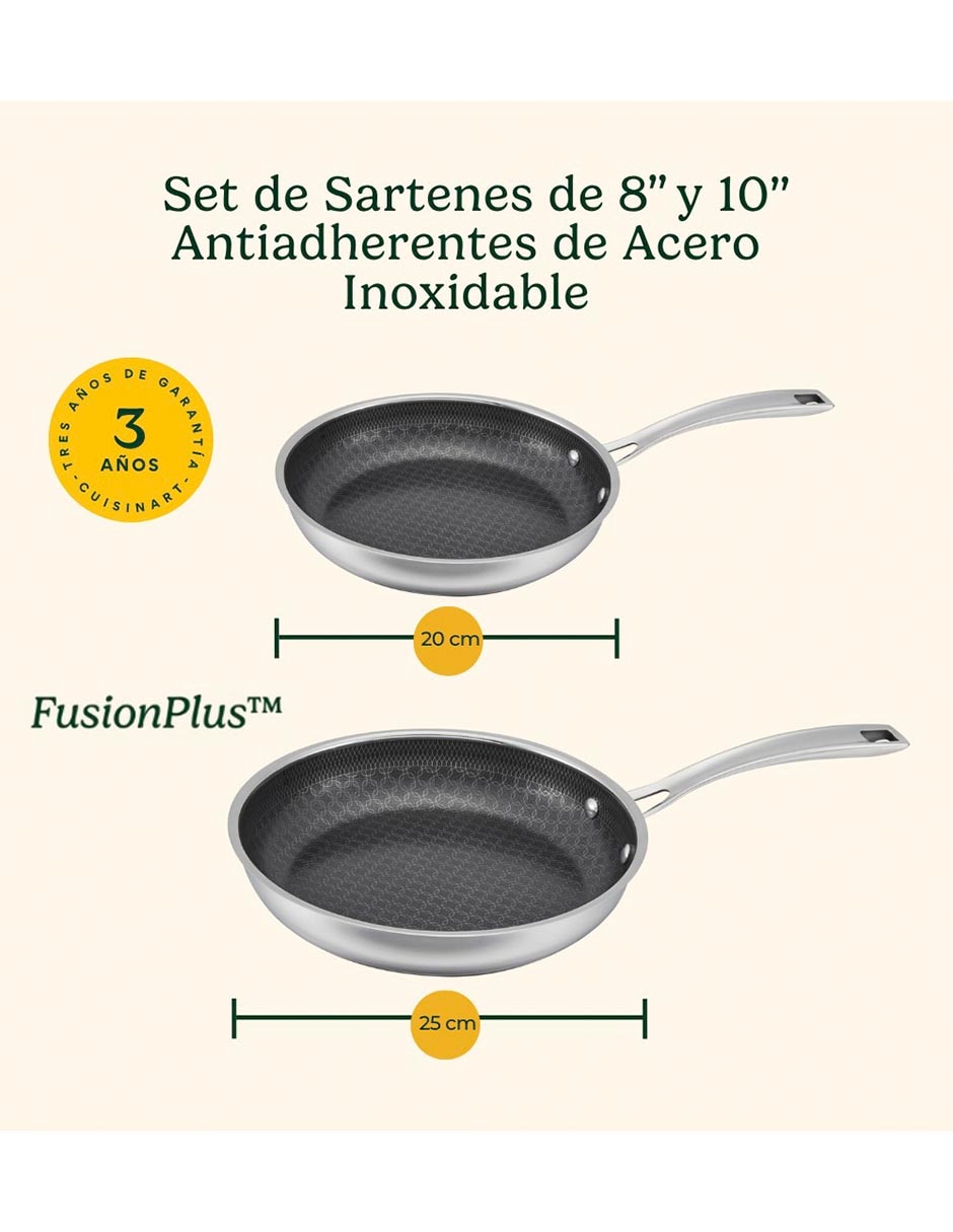 Set de sartenes Fusion Plus de acero inoxidable 2 piezas 5
