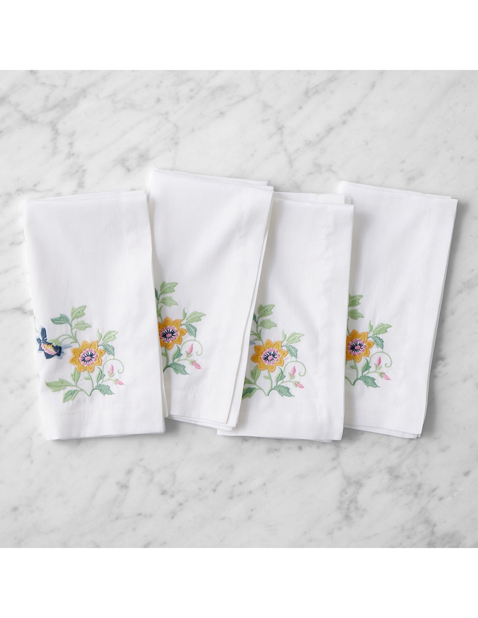 Set servilleta Famille Rose de algodón 4 piezas