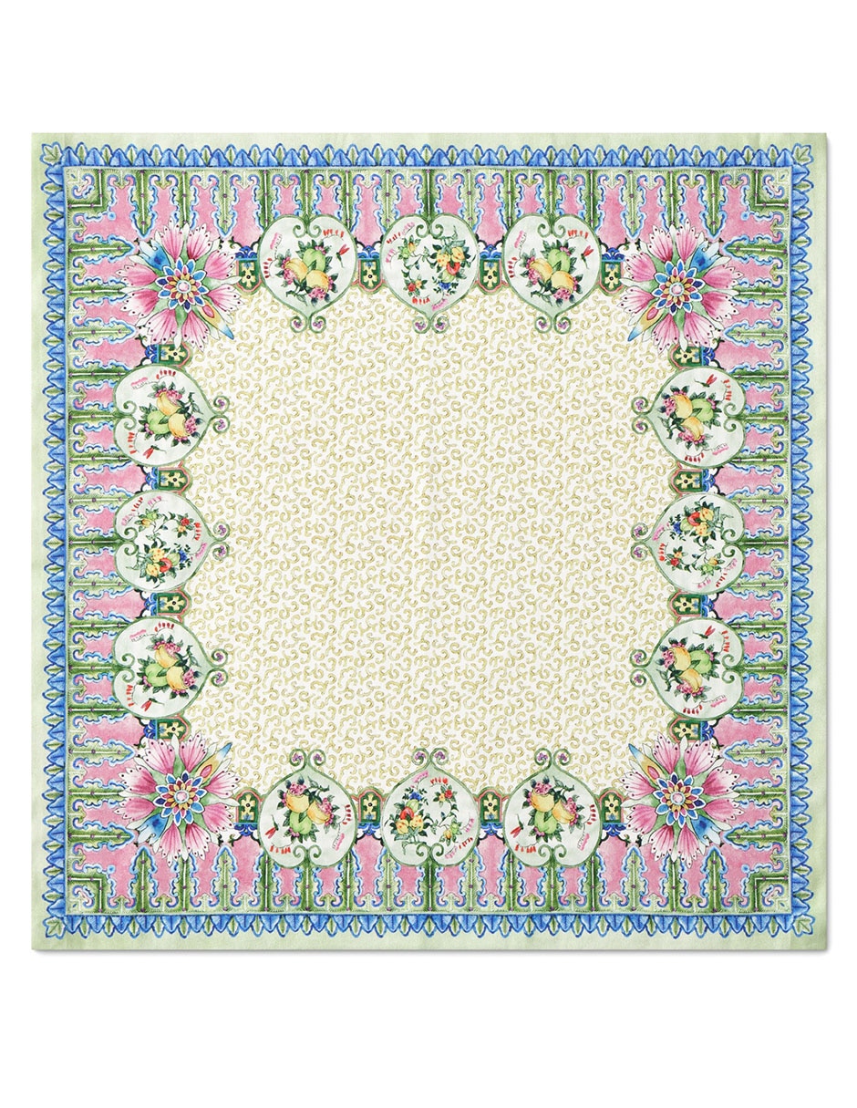 Set servilletas Famille Rose de algodón 4 piezas