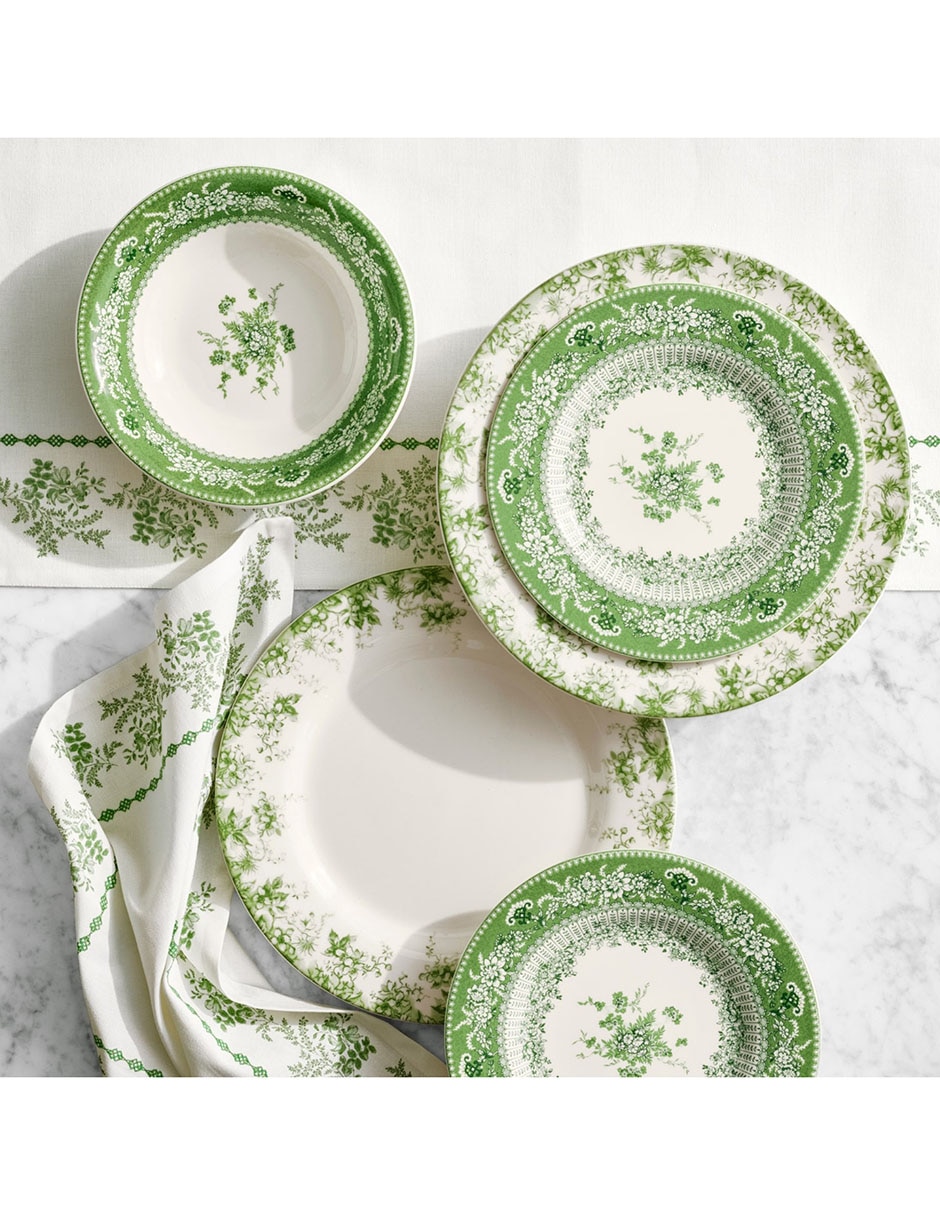 Set platos ensalada English Floral de cerámica 4 piezas