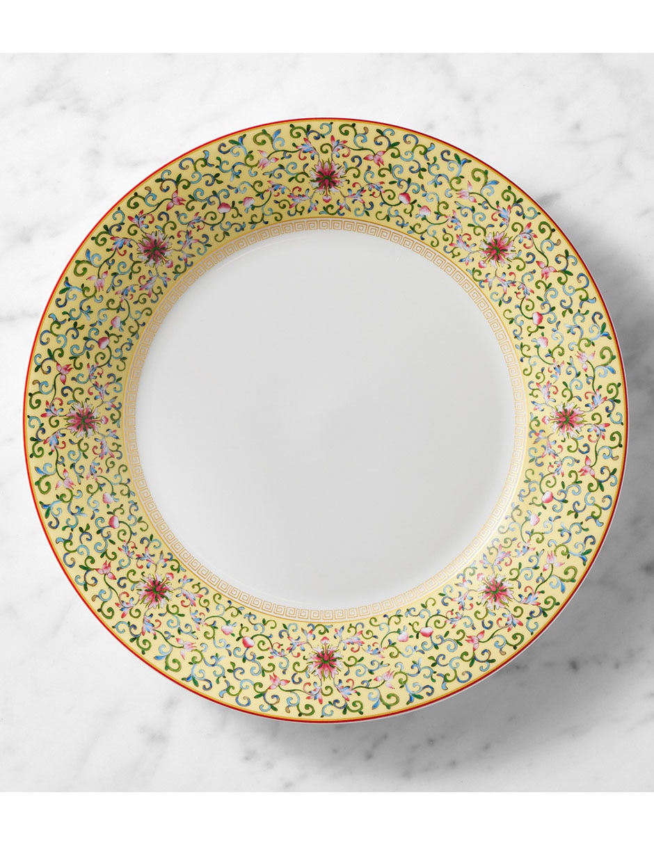 Set platos trinche Famille Rose de porcelana 4 piezas